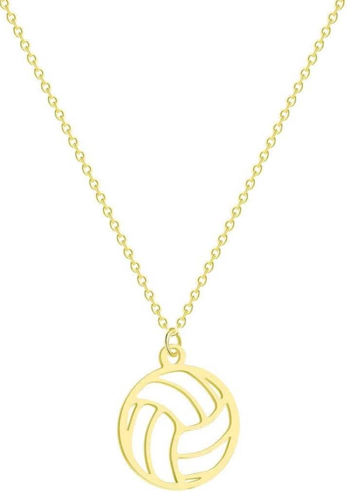 Gold Volleyball Necklace